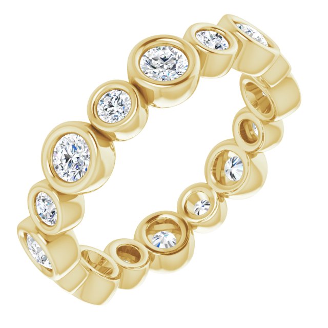 1.15 ct. Round Diamond Eternity Band Bezel Set Stackable Ring-VIRABYANI